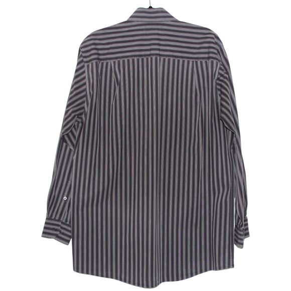 CK Calvin Klein Grey Stripped Button Down Size Medium - Picture 4 of 5